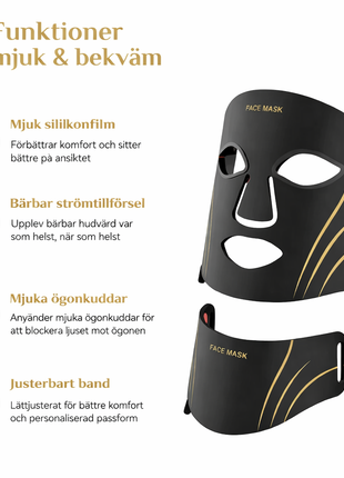 HydraGlow - LED Ansiktsmask – 7 Färgers Ljusterapi