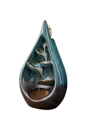 Keramisk Backflow Incense Burner – Vattendroppe Design för Avslappnande Rök-Vattenfall