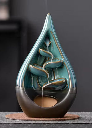 Keramisk Backflow Incense Burner – Vattendroppe Design för Avslappnande Rök-Vattenfall