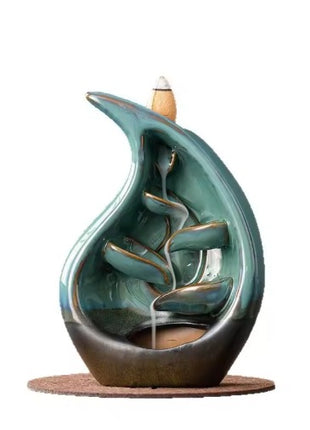 Keramisk Backflow Incense Burner – Vattendroppe Design för Avslappnande Rök-Vattenfall