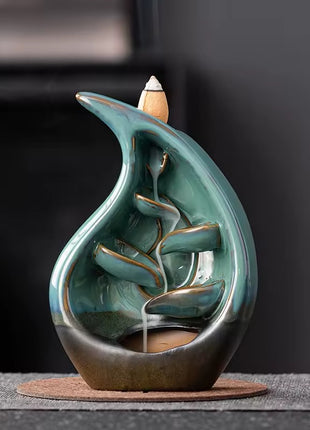 Keramisk Backflow Incense Burner – Vattendroppe Design för Avslappnande Rök-Vattenfall