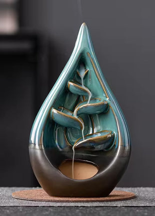 Keramisk Backflow Incense Burner – Vattendroppe Design för Avslappnande Rök-Vattenfall